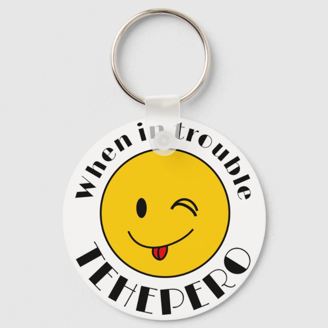 テヘペロちゃんマーク(L)   キーホルダー NYCKELRING (Framsida)