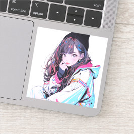 ニット帽JKシール|寿司娘 Seal GenerativeAI Klistermärken