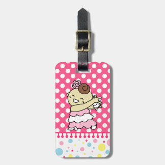 ネームタグ　表にカスタネッ子　（裏はパリ子 or カードケース）　白 bagagebricka