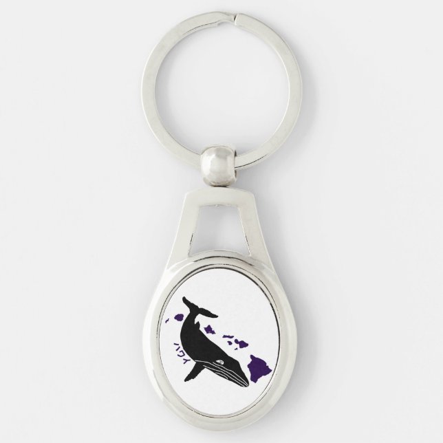 ハ ワ イ パ ー プ ル anbudssökande anbudssökande anbudssö ovalt silverfärgad nyckelring (Framsidan)