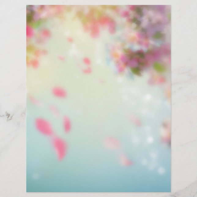 ピンクの花びらが舞うオシャレなフライヤー REKLAMBLAD (Framsidan)