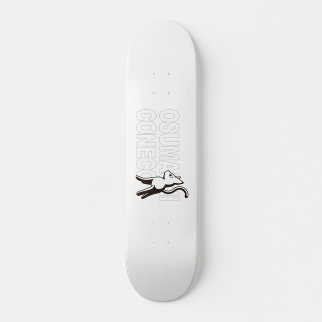 フー - ピンクの猫 ブラック - Foo! Black Version - Pink kitty Old School Skateboard Bräda 21,6 Cm (Framsida)
