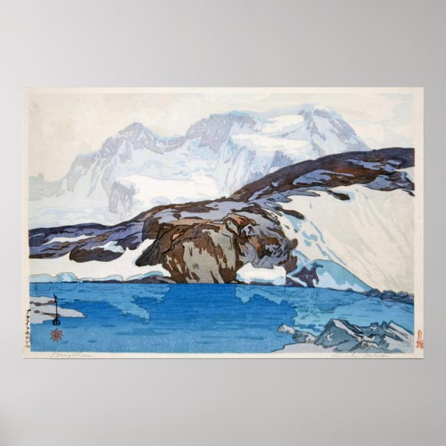ブ ラ イ ト ホ, ン, Breithorn, Hiroshi Yoshida, Woodcut Poster (Framsidan)