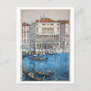 ベ, ス, Venedig, Hiroshi Yoshida, Woodcut Vykort