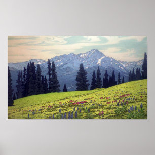 ホ リ ー ・ ロ ス, Mt. Heliga Kor, Hiroshi Yoshida, Wood Poster