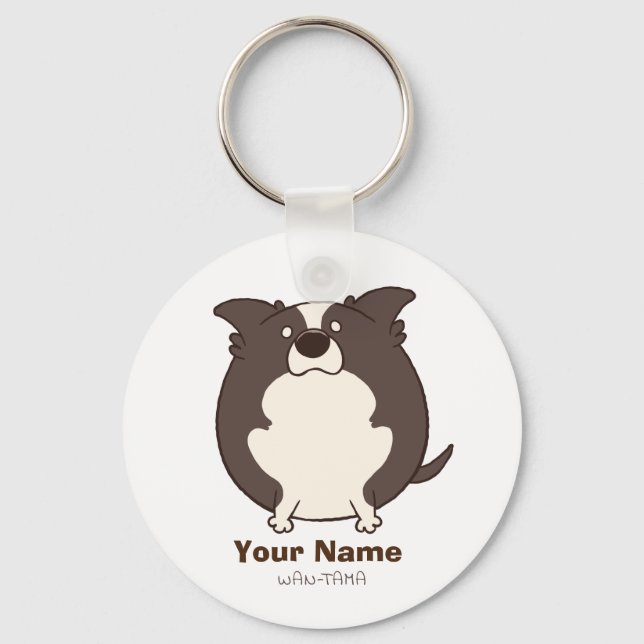 ボーダーコリー"ボダたま (ブラック)" <名前・電話番号> NYCKELRING (Framsida)