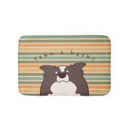 ボーダーコリー "ボダたま(黒)" -Retro- Badrumsmatta