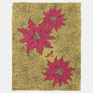 ポインセチアと赤い靴。からし色 FLEECEFILT