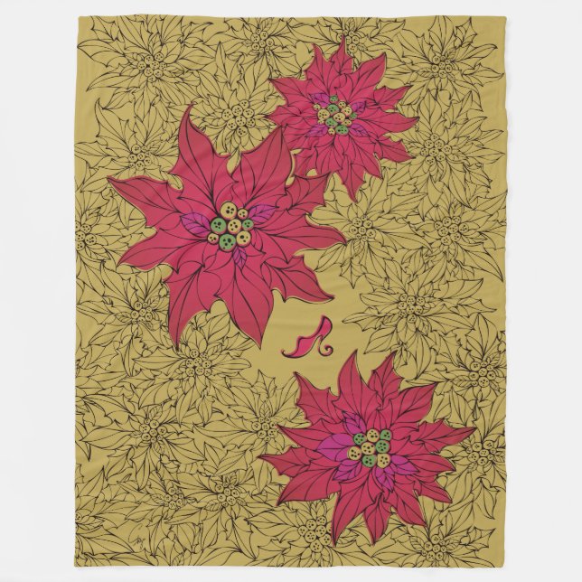 ポインセチアと赤い靴。からし色 FLEECEFILT (Framsidan)