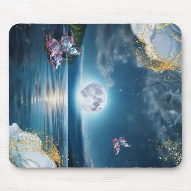 マウスパッド（月夜の湖マウスパッド） MUSMATTA (Framsidan)