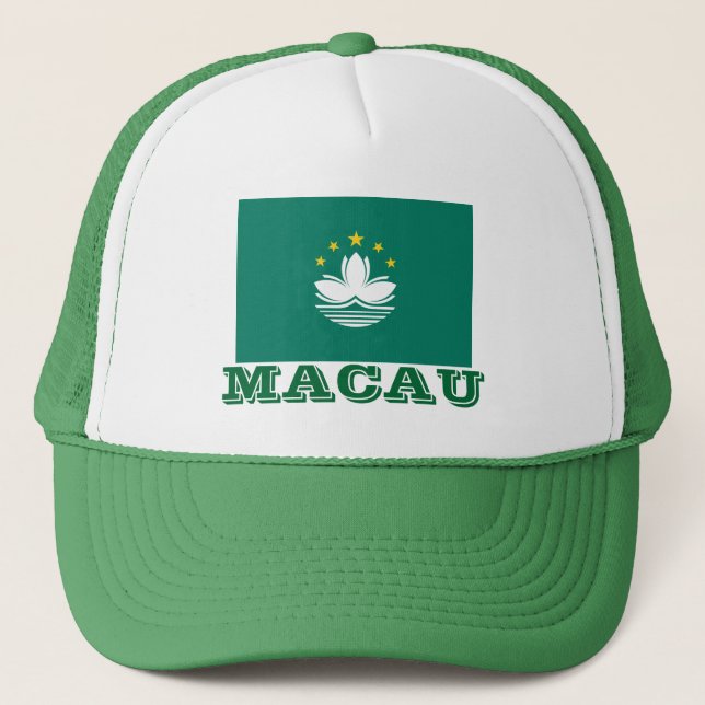 マカオの旗の帽子 för MACAO flagga   hatt Truckerkeps (Framsida)