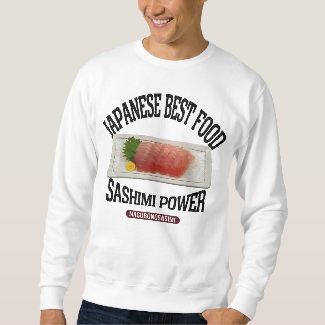 マグロの刺身（ビンテージ風） LÅNG ÄRMAD TRÖJA (Framsida)