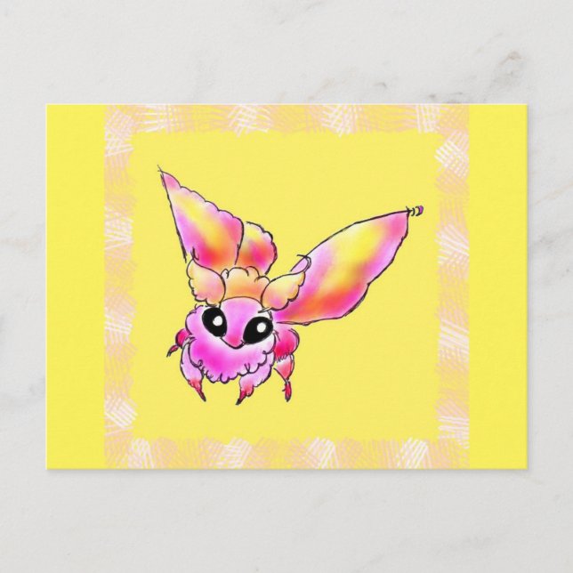 モモイロヤママユ-chan vykort (Framsida)