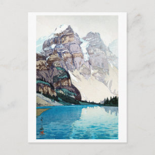 モ レ ー 湖, Moraine Sjö, Hiroshi Yoshida, Woodcut Vykort