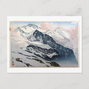ユングフラウ Jungfrau, Hiroshi Yoshida, träsnitt Vykort