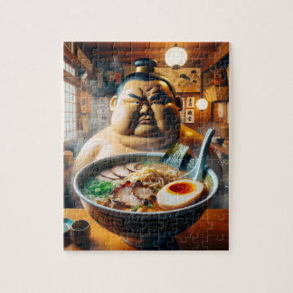 ラーメンを前に真剣な眼差しの力士 PUSSEL