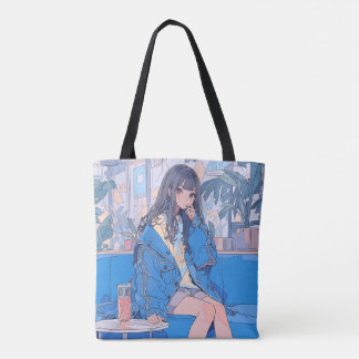 リバーシブル・トートバッグcafe|寿司娘 GenerativeAI Tygkasse