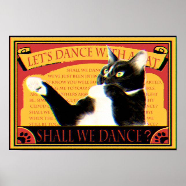 レトロマッチデザイン　踊る猫　Retro Match Dancing cat Poster (Framsidan)