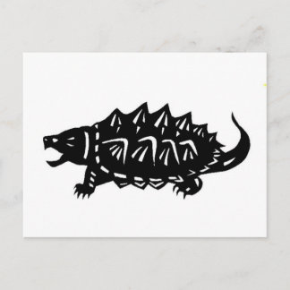 ワ ニ メ 亀 り ガ 切 alligator snappsköldpadda, makroclem vykort