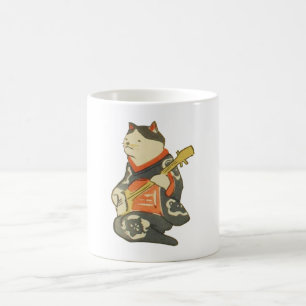 三味線を弾く猫 国芳katt som leker gitarren, Kuniyoshi, Kaffemugg