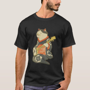 三味線を弾く猫 国芳katt som leker gitarren, Kuniyoshi, T-shirt