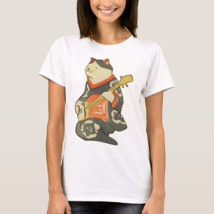 三味線を弾く猫 国芳katt som leker gitarren, Kuniyoshi, Tee Shirt