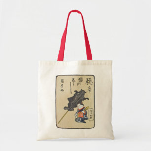 三味線を弾く猫 国芳katt som leker gitarren, Kuniyoshi, Tygkasse
