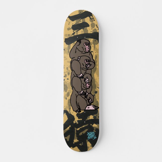 三猿-見猿聞か猿言わ猿- MINI SKATEBOARD BRÄDA 18,5 CM (Framsida)