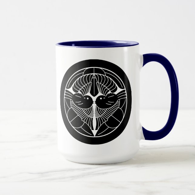 上杉謙信家紋 Uesugi Kenshin KAMON, japansk familj Cre Mugg (Höger)