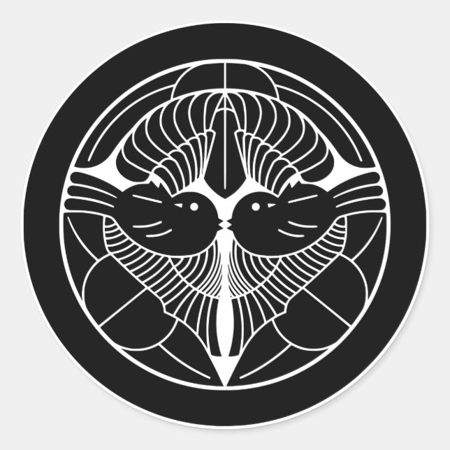 上 杉 謙 信 紋, Uesugi Kenshin KAMON, japansk familjekr Runt Klistermärke (Framsida)