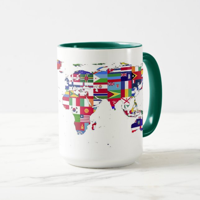 世界の国旗の世界地図 MUGG (Framsida höger)