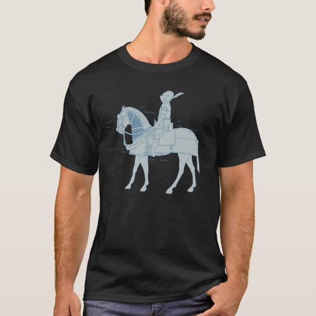 中世の騎士_グレー/青 TEE SHIRT (Framsida)