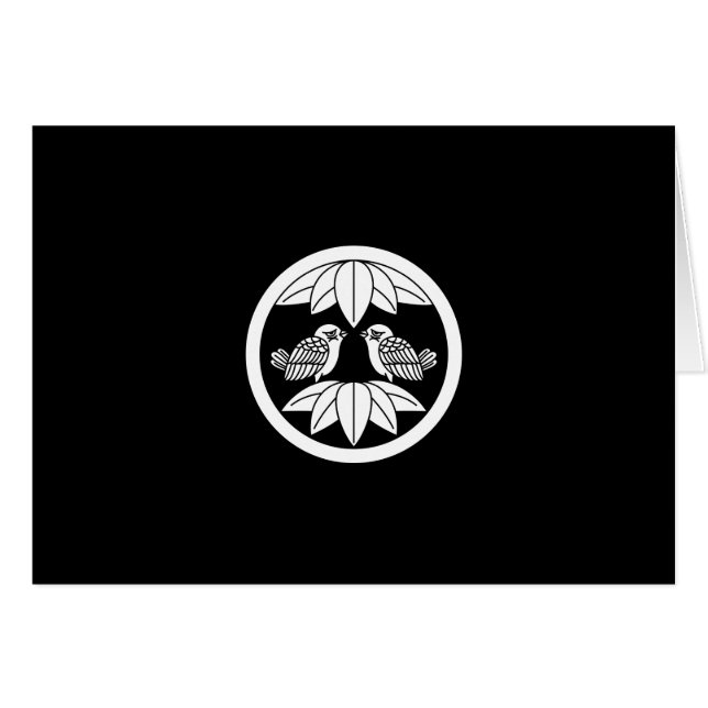 中 輪 に 十 枚 笹 anbudssökande hälsningskort (Framsidan Horizontal)