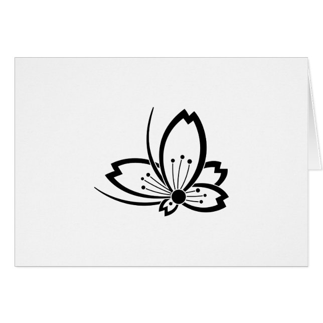 中 陰 桜 飛 び 蝶 HÄLSNINGSKORT (Framsidan Horizontal)