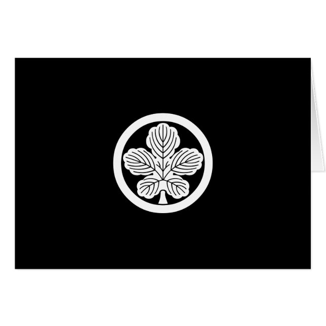 丸に梶の葉 HÄLSNINGSKORT (Framsidan Horizontal)