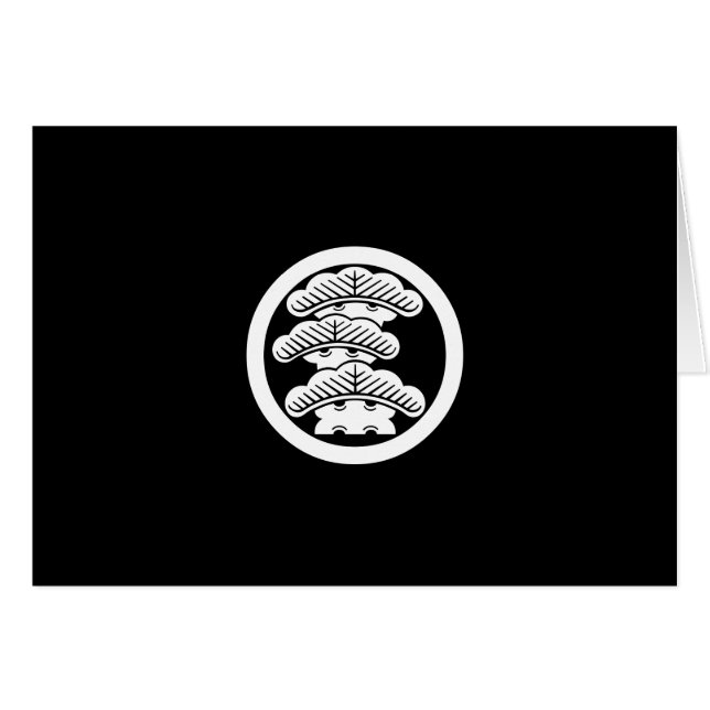 丸 に 左 三 階 松 HÄLSNINGSKORT (Framsidan Horizontal)