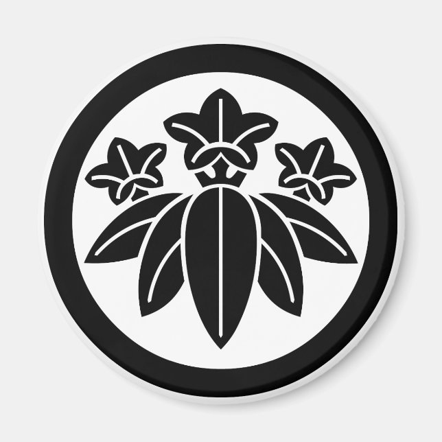 丸 に 笹 龍 胆 マ anbudssökande magnet (Framsidan)