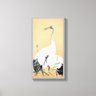 丹 頂, 小 原 邨 rödkran, Ohara Koson, Ukiyo-e Canvastryck