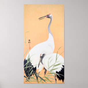 丹 頂, 小 原 邨 rödkran, Ohara Koson, Ukiyo-e Poster
