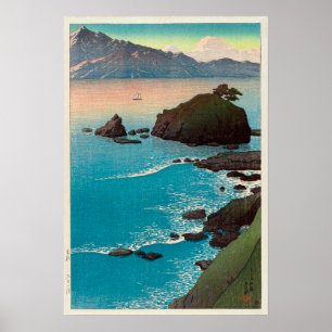 久 手 の, Kude Beach in Wakasa, Hasui Kawase, Woodcut Poster