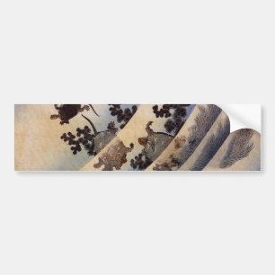 亀, 北 斎 Turtles, Hokusai, Ukiyo-e Bildekal