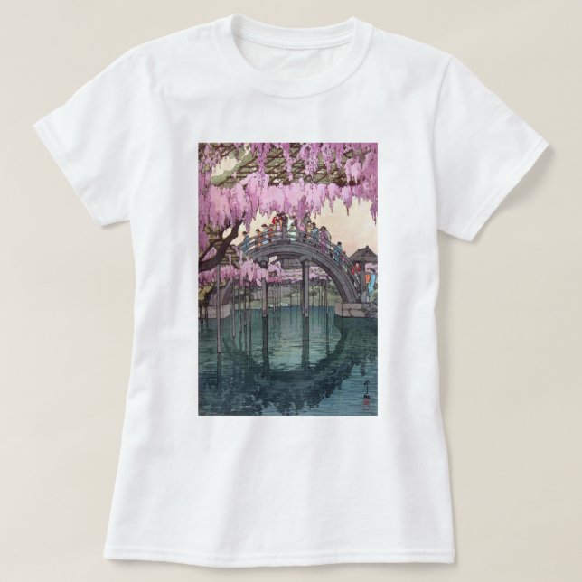 亀 戸 神, Kameido Bridge, Hiroshi Yoshida, Woodcut T-shirt (Design framsida)
