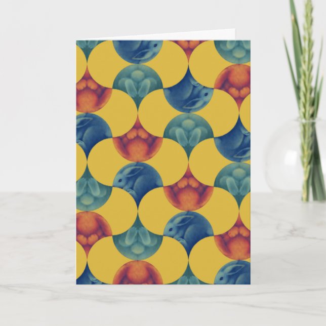 二つ折りカード ウサギの模様  Card - Pattern of Rabbit - Inbjudan (Framsida)