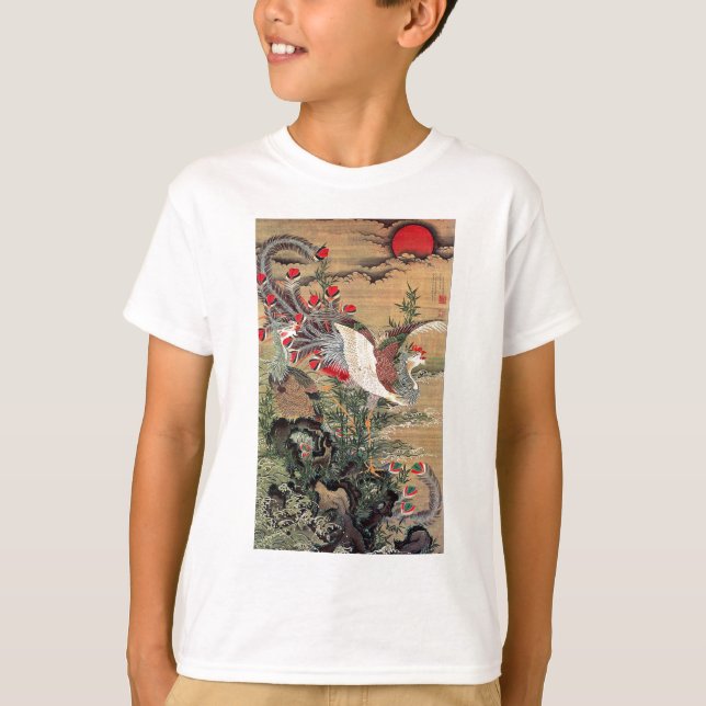 伊藤若冲、旭日鳳凰図 T SHIRT (Framsida)