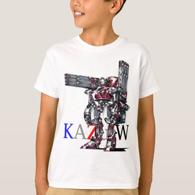 作品番号00010　「高出力荷粒子砲3連装2基装備の砲兵機」 T SHIRT (Framsida)