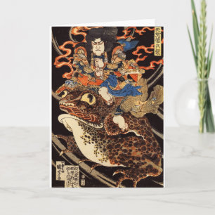 侍 と 化 蛙, 国 Samurai och Giant Frog, Kuniyoshi, Ukiy Kort
