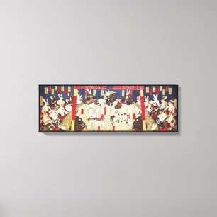 兎 の 撲, 芳 藤 Sumo Rabbits, Yoshifuji, Ukiyo-e Canvastryck