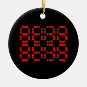 八 八 八 八 八 八 8888888888 Lucky Numbers Julgransprydnad Keramik