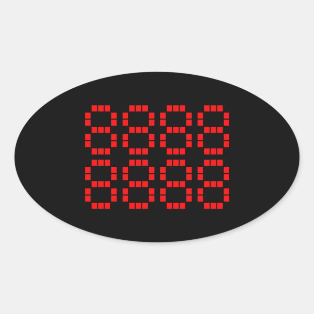 八 八 八 八 八 八 8888888888 | Lucky Numbers Ovalt Klistermärke (Framsida)