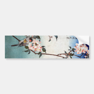 八 重 に 鳥, 広 Blommar och fågel, Hiroshige, Ukiyoe Bildekal